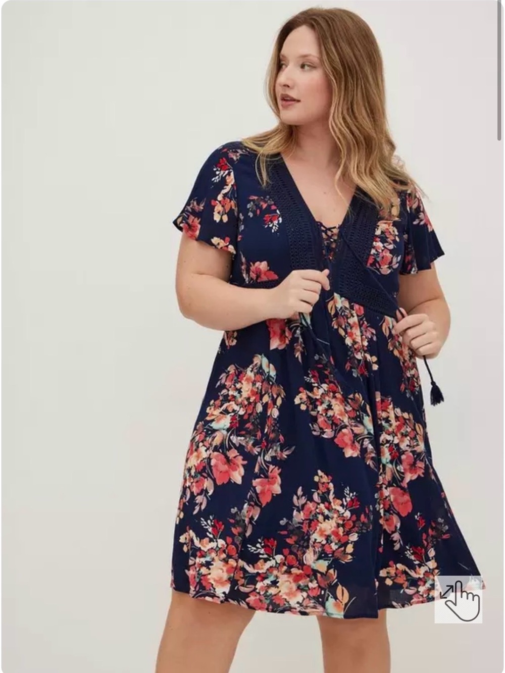 torrid Mini Gauze Lace-Up Skater Dress